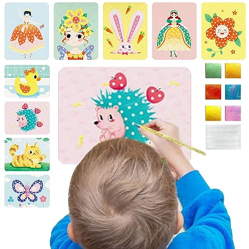 Yoyakie Poke Malerei Kinder Poke Kunst DIY 661pcs/set handbemalte Poke Malerei Kindheit Unendlicher Traum 3D DIY Cartoon Märchen Poke Kunsthandwerk für Kindergeschenk Märchenreich Kingdom von Yoyakie