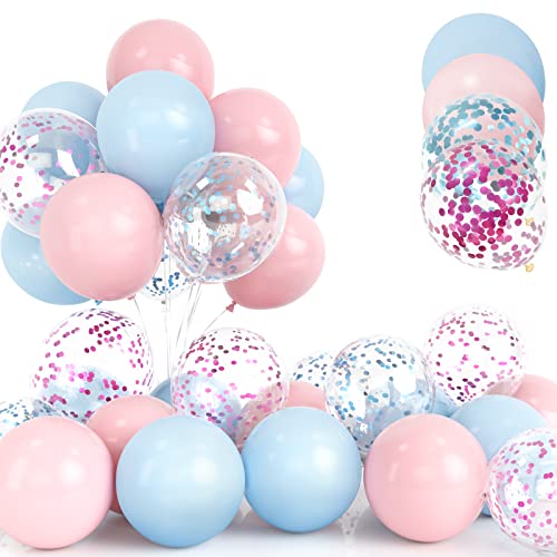 30Pcs Rosa und Blaues Luftballon Set, 12 Zoll Gender Reveal Ballons Geschlecht Offenbaren Helium Latex Luftballons mit Band für Geburtstag Hochzeit Kinder Baby Shower Party Dekorationen von Yoyoin