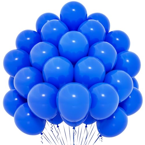 Blau Luftballons, 50 Stück 12 Zoll Dunkelblaue Luftballons, Tief Blaue Latex Ballons Für Herren Jungen Kinder Für Blaues Thema Geburtstagsfeier Abschlussfeier Babyparty Hochzeit Karneval Dekoration von Yoyoin