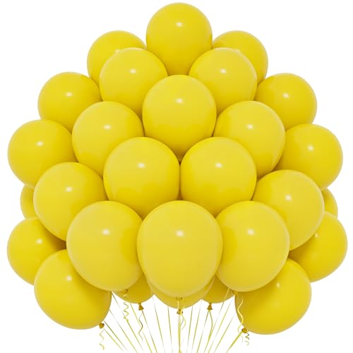 Gelbe Luftballons, 50 Stück 12 Zoll Gelbe Luftballons, Latex Matte Gelbe Ballons Für Frauen, Mädchen Kinder Für Gelbes Thema Geburtstagsfeier Abschlussfeier Babyparty Hochzeit Valentinstag Dekoration von Yoyoin