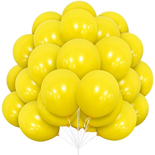 Gelbe Luftballons Set, 30 Stück Ballon 12 Zoll Matte Gelbe Ballons mit Band für Grils Sonnenschein Zitrone Gänseblümchen Honigbiene Thema Geburtstag Party Hochzeit Baby Dusche Karneval Dekorationen von Yoyoin