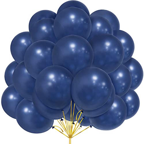 Luftballons Blaue, 30 Stück 12 Zoll Navy Blau Luftballons Marine Blaue Nachtblau Ballons mit Ballonband für Mädchen Frauen Deko Geburtstag Hochzeit Karneval Jubiläum Graduierung Taufen Dekorationen von Yoyoin