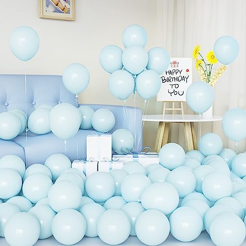 Luftballons Blaue, 50 Stück 5 Zoll Pastell Blaue Luftballon Macaron Blue Latex Ballon mit Band für Jungen Mädchen Geburtstag Party Zubehör Geschlecht Reveal Baby Dusche Hochzeit Jubiläum Dekorationen von Yoyoin