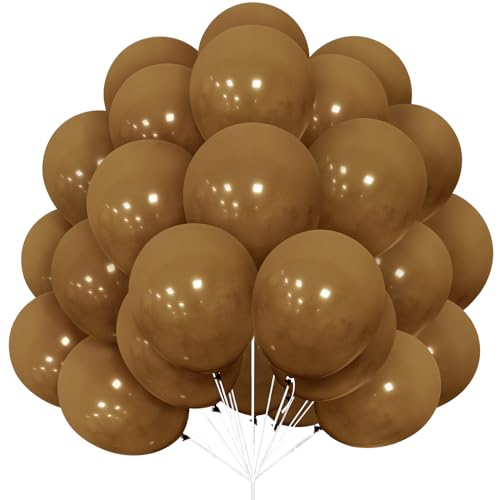 Luftballons Braun, 30 Stück 12 Zoll Matt Kaffee Braun Luftballons Barock Braun Khaki Ballons mit Ballonband für Mädchen Kinder Frauen Geburtstag Babyparty Hochzeit Valentinstag Taufen Dekorationen von Yoyoin