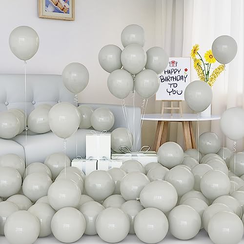 Luftballons Grau, 50 Stück 5 Zoll Matt Graue Latex Ballon Set mit Band für Frauen Männer Mädchen Jungen Geburtstag Party Zubehör Hochzeit Taufen Babyparty Brautdusche Graduierung Jubiläum Dekorationen von Yoyoin