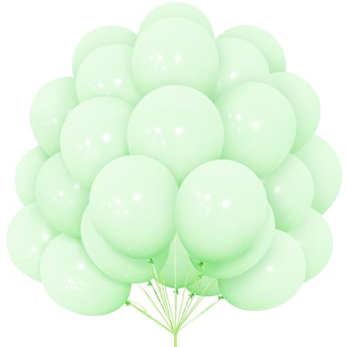 Luftballons Grün, 30 Stück 12 Zoll Grün Pastell Macarons Luftballons Latex Ballons mit Ballonband für Mädchen Party Deko Geburtstag Hochzeit Brautdusche Babyparty Taufen Verlobung Party Dekorationen von Yoyoin