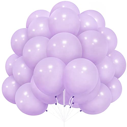 Luftballons Lila, 30 Stück 12 Zoll Pastell Violett Luftballons Latex Ballons mit Ballonband für Mädchen Jungen Party Deko Geburtstag Hochzeit Brautdusche Babyparty Taufen Eagagement Dekorationen von Yoyoin