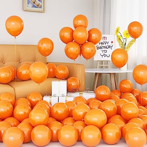 Luftballons Orange, 50 Stück 5 Zoll Matte Orange Latex Ballon Set mit Band für Frauen Männer Mädchen Jungen Orange Thema Geburtstag Baby Party Halloween Hochzeit Karneval Veranstaltungen Dekorationen von Yoyoin