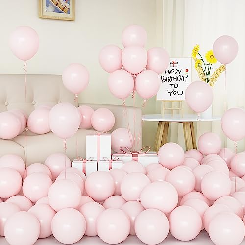 Luftballons Rosa, 50 Stück 5 Zoll Pastell Rosa Luftballon Macaron Rosa Latex Ballon mit Band für Frauen Mädchen Geburtstag Party Zubehör Geschlecht Reveal Baby Dusche Hochzeit Brautparty Dekorationen von Yoyoin