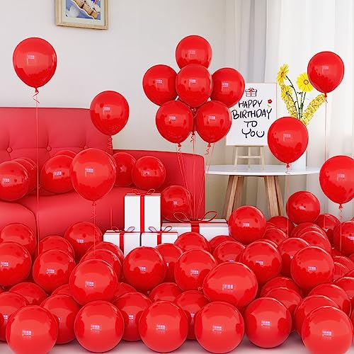 Luftballons Rote, 50 Stück 5 Zoll Matt Rote Latex Ballon Set mit Band für Frauen Männer Mädchen Jungen Geburtstag Weihnachten Hochzeit Graduierung Party Deko Eagagement Neujahr Karneval Dekorationen von Yoyoin