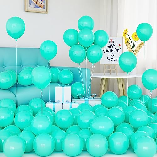 Luftballons Teal Blau, 50 Stück 5 Zoll Matt Turquoise Teal Blaugrün Latex Ballon mit Band für Frauen Mädchen Jungen Party Geburtstag Hochzeit Brautdusche Karneval Graduierung Taufen Dekorationen von Yoyoin