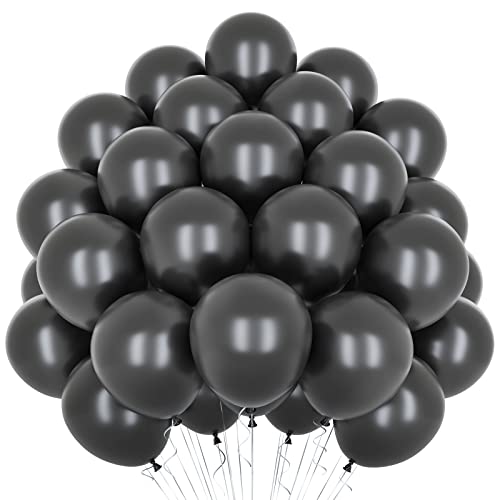 Metallic Black Luftballons, 50 Stück 12 Zoll Schwarze Ballons, Glänzende Latexballons, Dicker Chrom Metallic Ballon Für Schwarzen Geburtstagsfeier Ballon Hochzeit Verlobung Babyparty Fiesta Dekoration von Yoyoin