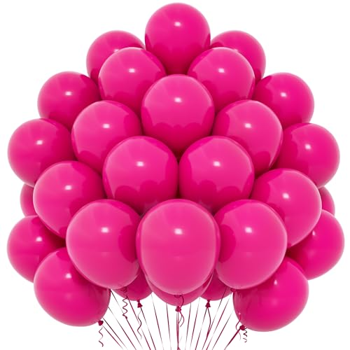 Rosa Luftballons, 50 Stück 12 Zoll Heiße Rosa Luftballons, Matte Dunkelrosa Ballons Für Frauen, Mädchen Kinder Für Rosa Thema Geburtstagsfeier Abschlussfeier Babyparty Hochzeit Karneval Dekoration von Yoyoin