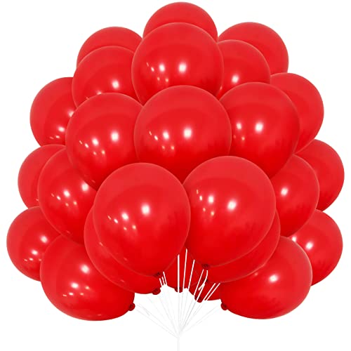 Rote Luftballons Set, 30 Stück Ballon 12 Zoll Matte rote Ballons mit Band für Frauen Männer Hochzeit Geburtstag Party Zubehör Eagagement Vorschlag Weihnachten Weihnachtsmann Karneval Dekorationen von Yoyoin