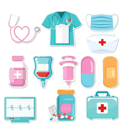 12 STÜCKE Krankenschwester Geschenk Sticky Notes, Medical Themed Post Notes, Fun Mini Medical Notizblöcke Niedliche Haftnotizen Geschenk für Krankenhaus Schule Krankenschwestern Zubehör von Yphzmtz