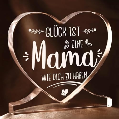 Herzförmige Transparentes Acryl-Ornamente Heimat Dekoration Geschenke für Mama Geburtstagsgeschenk Mutter von Yphzmtz