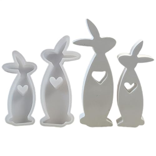 2 Stück Silikonform Ostern Hase, Kaninchenpaar Silikonform Silikonform Hase Mit Herz, Silikonformen Gießformen Ostern, Silikonformen Osterhase Zum Gießen Gießform Ostern Für Osterhase Deko von Yplkm