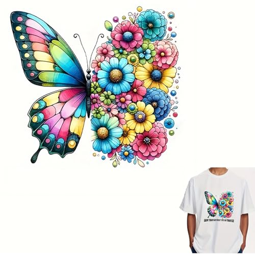 Aufbügelbilder mit Weihnachtsmotiv und Schmetterling, Sonnenblume, für T-Shirts, Reiben auf Transfers, Aufkleber, Vinyl, bereit zum Drücken, Aufkleber zum Aufbügeln, für T-Shirts, Kleidung, von Yqtwlkjic