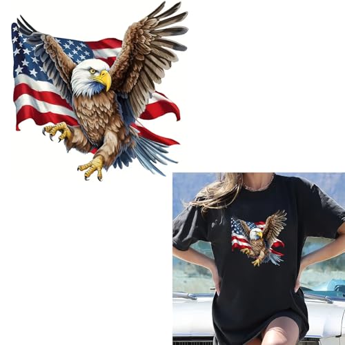 Flagge Adler Spread Wings Bügelbilder für T-Shirts Reiben auf Transfers Aufkleber Vinyl Fertig zum Drücken Aufkleber Aufbügeln Aufkleber für T-Shirts Kleidung Hoodie DIY Handwerk von Yqtwlkjic