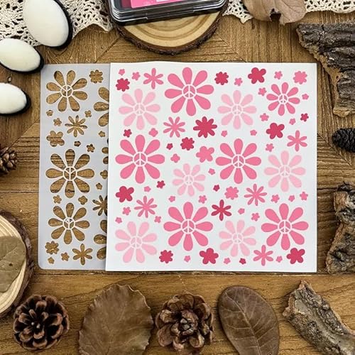 Merry Christmas Floral Lace Wall Stencils Template Reusable Spray Paint Stencils for Craft Painting on Wood Craft Canvas Walls Wood Decorations DIY Scrapbooking von Yqtwlkjic