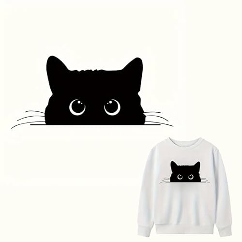 Niedliche Weihnachts-Katzen-Bügelbilder für T-Shirts, Reiben auf Transfers, Aufkleber, Vinyl, bereit zum Drücken, Aufkleber zum Aufbügeln, für T-Shirts, Kleidung, Hoodie, DIY Handwerk von Yqtwlkjic