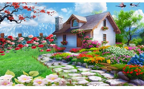 Yqwzhqmy Diamond Painting，5D garden landscape Diamond Painting Set， Adult diamond art kits large xxl 40x70cm,for Living Room,Bedroom,Wall Decoration von Yqwzhqmy