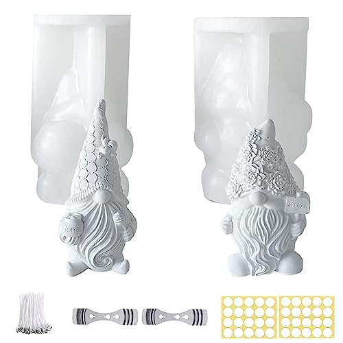 Kerzenform Silikon, 4 Stück Silikonform Kerze Kerzendocht Set DIY Kerzen Silikonform Kerzen Gießen Formen für Kerzenherstellung Handwerk Ornamente von Ysislybin