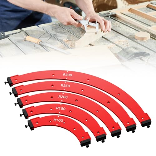 Runde Eckradius-Schablonen für Holzbearbeitung, Radius Jig Router Schablonen Ecke, Aluminiumlegierungs-Holzbrett-Bogenschneide-Hilfswerkzeug, Positionierungswerkzeug für innere äußere Bogenkante von Ysislybin