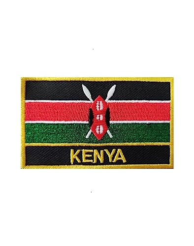 Ysmzzmsy 1 Stück (7,6 x 5,1 cm) Kenia-Flagge, zum Aufbügeln oder Aufnähen, bestickter taktischer Militär-Aufnäher (Kenia) von Ysmzzmsy