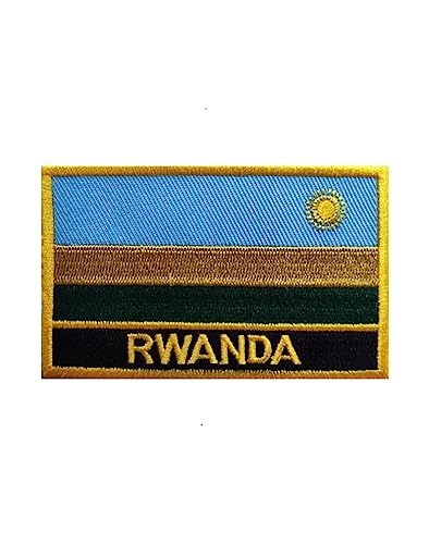 Ysmzzmsy 1 Stück (7,6 x 5,1 cm) Ruanda-Flaggen-Aufnäher zum Aufbügeln oder Aufnähen, bestickter taktischer Militär-National-Patch Ruanda, Ruanda von Ysmzzmsy