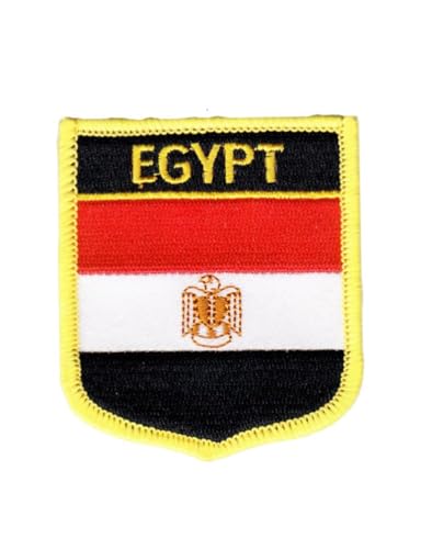 Ysmzzmsy 1 x Peltat (7,1 x 6,1 cm) Ägypten-Flagge, zum Aufbügeln oder Aufnähen, bestickter taktischer Militär-Aufnäher (Ägypten) von Ysmzzmsy