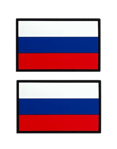 Ysmzzmsy 2 Stück Russland-Flaggen-Patch, taktischer Aufnäher – PVC-Klettverschluss (Russland) von Ysmzzmsy