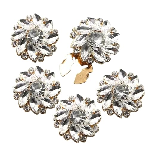 Ausgefallene Knöpfe für Kleidung, dekorative Hemdknöpfe, Strass-Knopfabdeckungen, kein Nähen, Clip-on-Design, 2,3 cm, elegante Verzierungen für Kleid und Anzug für sofortiges Stil-Upgrade von Ysvnlmjy