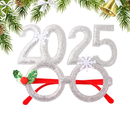 Christmas Themed Glasses, 2025 Christmas Glasses Photo Props, Lovely Christmas parties Accessories, Christmas Themed Glasses Frames, 5.51x4.33 Inches Novelty Glasses for Photo Booths & Festive Events von Ysvnlmjy