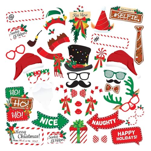 Family Christmas Photo Props, Glittery Holiday Props, Christmas Selfie Props, Merry Christmas Photo Set, Holiday Instant Photo Props, Christmas Fun Props, Cute Holiday Photo Accessories von Ysvnlmjy