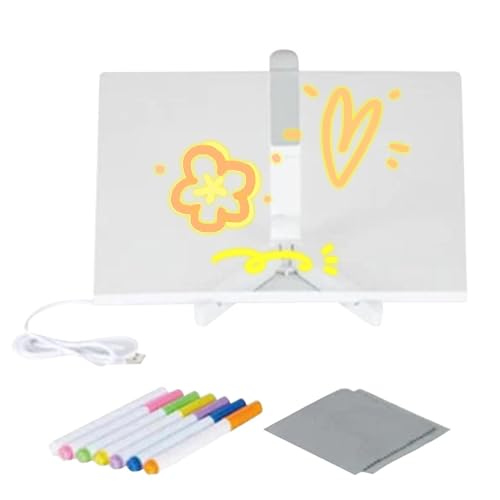 Wiederbeschreibbare LED-Tafel | Zeichenbrett mit Ständer | beleuchtetes Whiteboard | LED-Notizbrett, tragbares Zeichenbrett, löschbares beleuchtetes Memoboard für Notizen und Zeichnungen von Ysvnlmjy