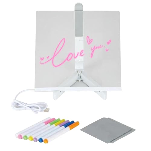 Wiederbeschreibbare LED-Tafel | Zeichenbrett mit Ständer | beleuchtetes Whiteboard | LED-Notizbrett, tragbares Zeichenbrett, löschbares beleuchtetes Memoboard für Notizen und Zeichnungen von Ysvnlmjy