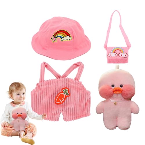 Ysvnlmjy Ente Plüsch Kleidung, Cartoon Tier Puppe, Gefüllte Enten Spielzeug, Enten Spielzeug Outfits, Ente Plüsch Mit Kleidung, Cartoon Tier Puppe Mit Outfits Und Zubehör, Dress Up Kleidung Für Plüsch von Ysvnlmjy