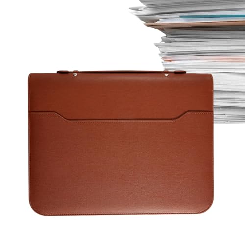 Ysvnlmjy Folio Dokumenten-Organizer, Leder-Aktenordner, 34 x 27 x 5 cm, Notizblock, Business-Ordner, multifunktionaler Arbeitsordner für Büros, Meetings und Reisen (mehrfarbig) von Ysvnlmjy