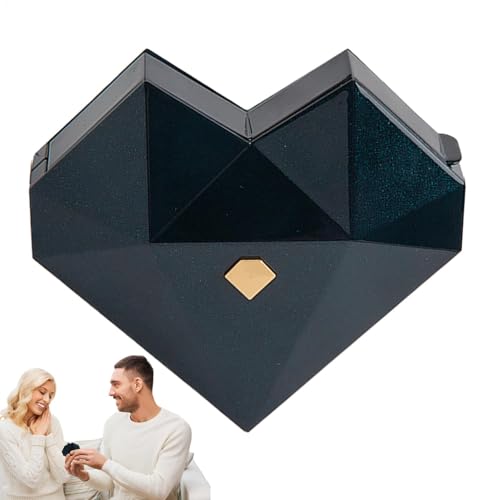 Ysvnlmjy Liebesförmiger Ringhalter, herzförmige Schmuckschatulle, Heiratsantragsbox, Hochzeitsringbox, herzförmige Schmuckkästchen mit Pop-Up-Gerät für Verlobungsringe, ideal für Heiratsanträge von Ysvnlmjy