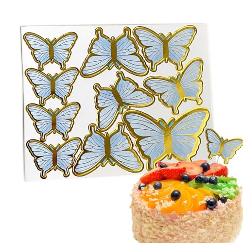 Papier-Schmetterlinge für Kuchen, Glitzer-Schmetterlingsaufsatz für Geburtstagskuchen, saisonale Cupcake-Kuchen, schöne Dekorationen, Raumdekoration für Abschlussfeier, Verlobung, Party von Ysvnlmjy