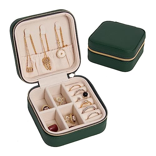 Yu Ru Schmuckkästen, Schmuckschatulle, tragbare Schmuckschatulle for unterwegs, kleine Mini-Schmuckaufbewahrungsbox, Gold-Organizer, Schmuckschatulle for Frauen(A) von Yu Ru