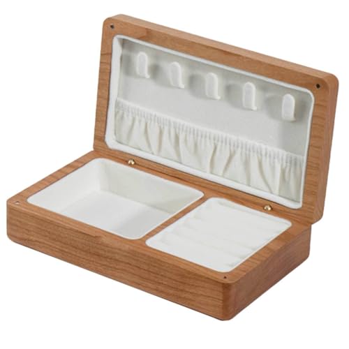 Yu Ru Schmuckkästen, Stabile Schmuckschatulle aus Holz, rustikaler Stil, Schmuck-Organizer, Aufbewahrungsbox, Reise-Schmucketui for Halsketten, Ohrringe, Armbänder, Ringe, for Frauen und Mädchen C(A) von Yu Ru