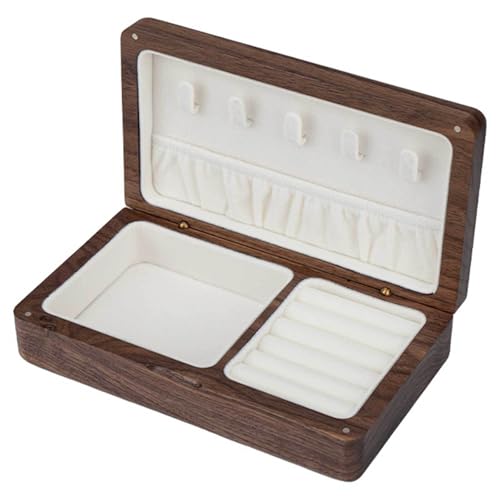 Yu Ru Schmuckkästen, Stabile Schmuckschatulle aus Holz, rustikaler Stil, Schmuck-Organizer, Aufbewahrungsbox, Reise-Schmucketui for Halsketten, Ohrringe, Armbänder, Ringe, for Frauen und Mädchen C(B) von Yu Ru