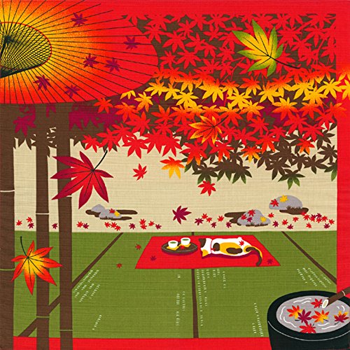 Furoshiki Japanisches Geschenktuch (Skizzen der Katze: Ahornbäume in Japan) von TAYU-TAFU