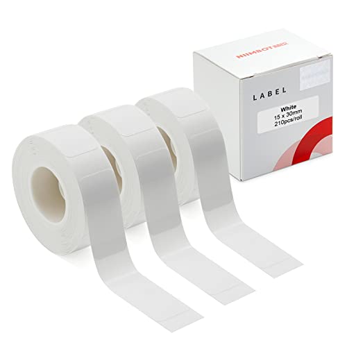 Etikettierband für NIIMBOT D11/D110/D101 Drucker, 3 Rollen (630 Stück insgesamt) D11 Thermo-Aufkleber Etiketten Wasserdicht Anti-Öl Papier Weiß 15 * 30mm von YuLinca