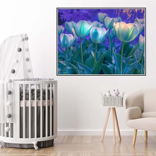 Malen Nach Zahlen Blume Malen Nach Zahlen erwachsene klein 70x90cm Traum DIY Ölgemälde Leinwand Bastelset mit 3 Pinseln und Acrylfarben, Kreativ Geschenke für Frauen Home Wand Décor, Ohne Rahmen l-573 von Yuammgxi