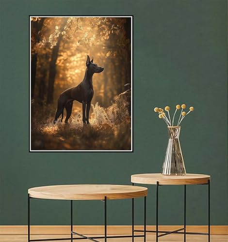 Malen Nach Zahlen Erwachsene Hund Malen Nach Zahlen Tier paint by numbers Kinder-AnfäNger, DIY Handgemalt Ölgemälde Knitterfreie Leinwand mit 3 Pinsels und Acrylfarbe set Geschenkideen 60x80cm l-834 von Yuammgxi