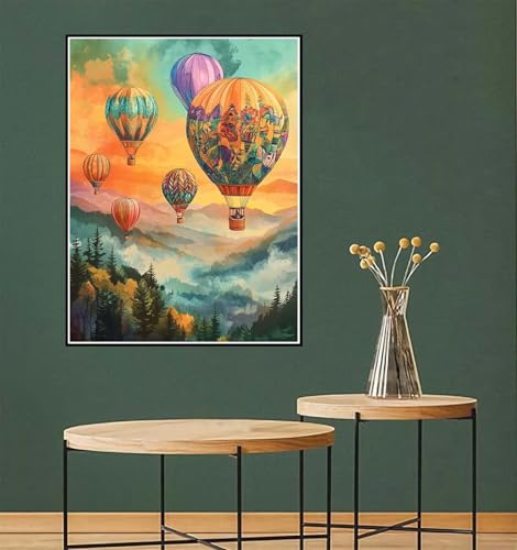 Malen Nach Zahlen Erwachsene Landschaft Malen Nach Zahlen Ballon paint by numbers Kinder-AnfäNger, DIY Handgemalt Ölgemälde Knitterfreie Leinwand Pinsels Acrylfarbe set Geschenkideen 100x150cm l-792 von Yuammgxi