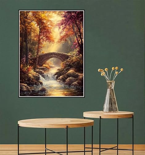 Malen Nach Zahlen Erwachsene Landschaft Malen Nach Zahlen Herbst paint by numbers Kinder-AnfäNger, DIY Handgemalt Ölgemälde Knitterfreie Leinwand Pinsels Acrylfarbe set Geschenkideen 100x150cm l-794 von Yuammgxi